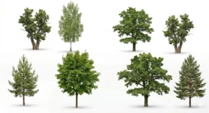 Il y a huit arbres